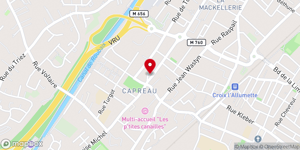 Map showing location of Église catholique Saint-Clément à Wasquehal
