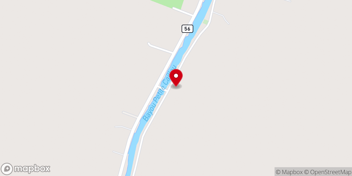 Map showing location of Little Caillou Church