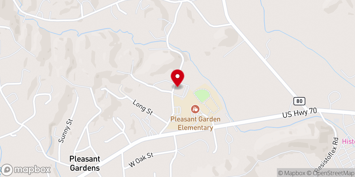 Map showing location of Pleasant Gardens Baptist Church
