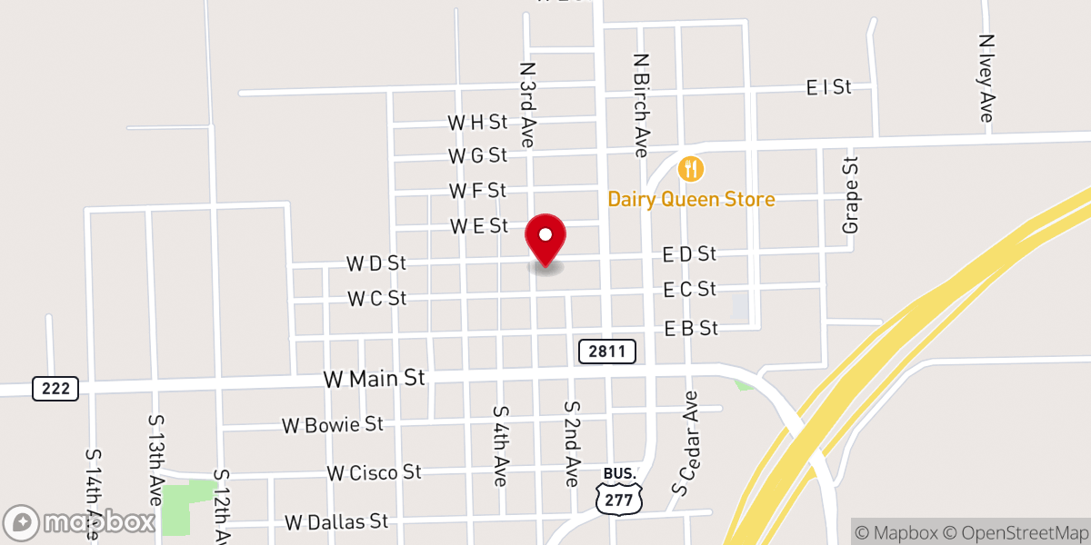 Map showing location of Church of Christ