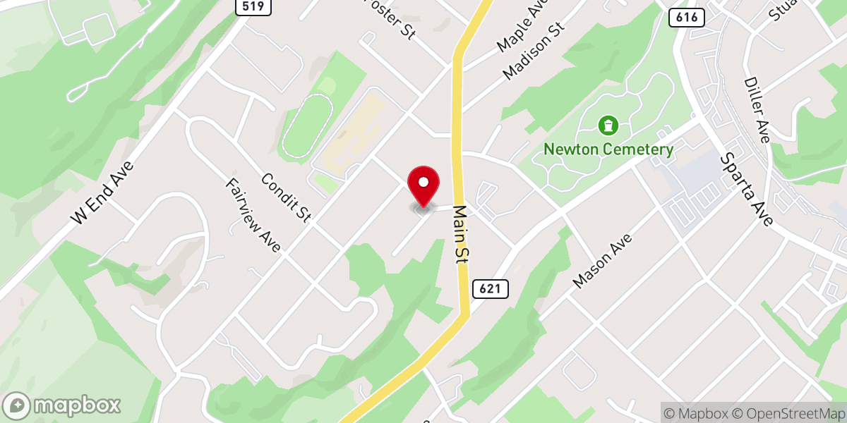 Map showing location of Unitarian Universalist Fellowship of Sussex County (UUFSC)