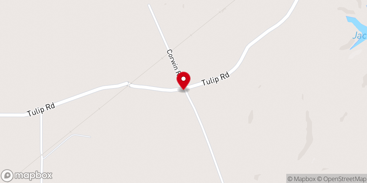 Map showing location of Tulip Church