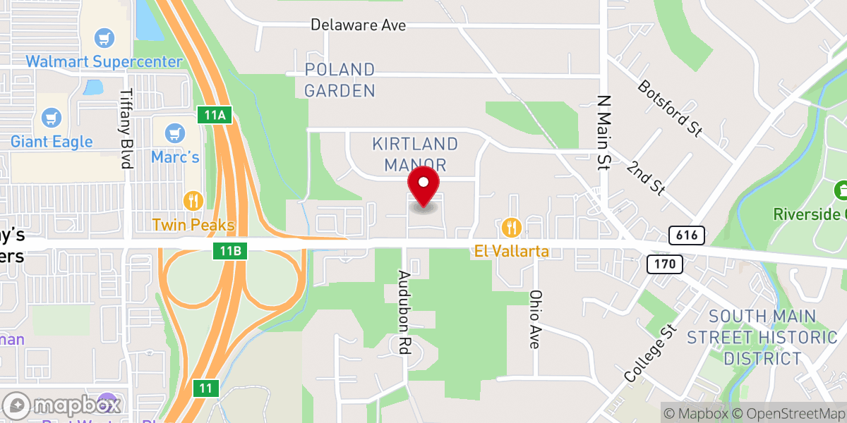 Map showing location of Poland United Methodist Church