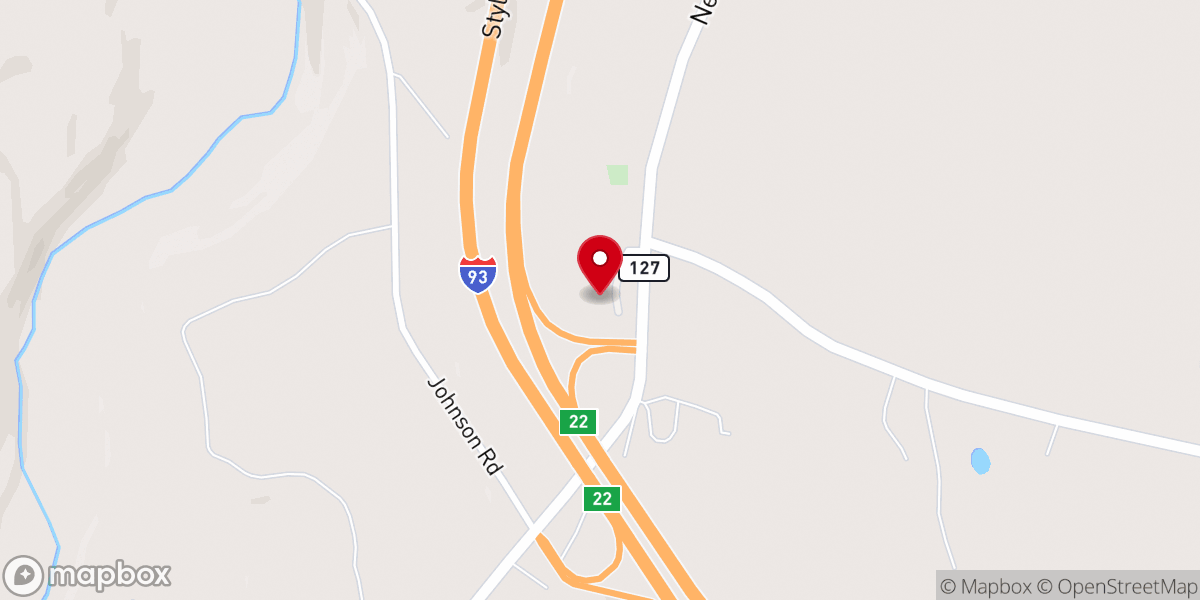 Map showing location of First Baptist Church of Sanbornton