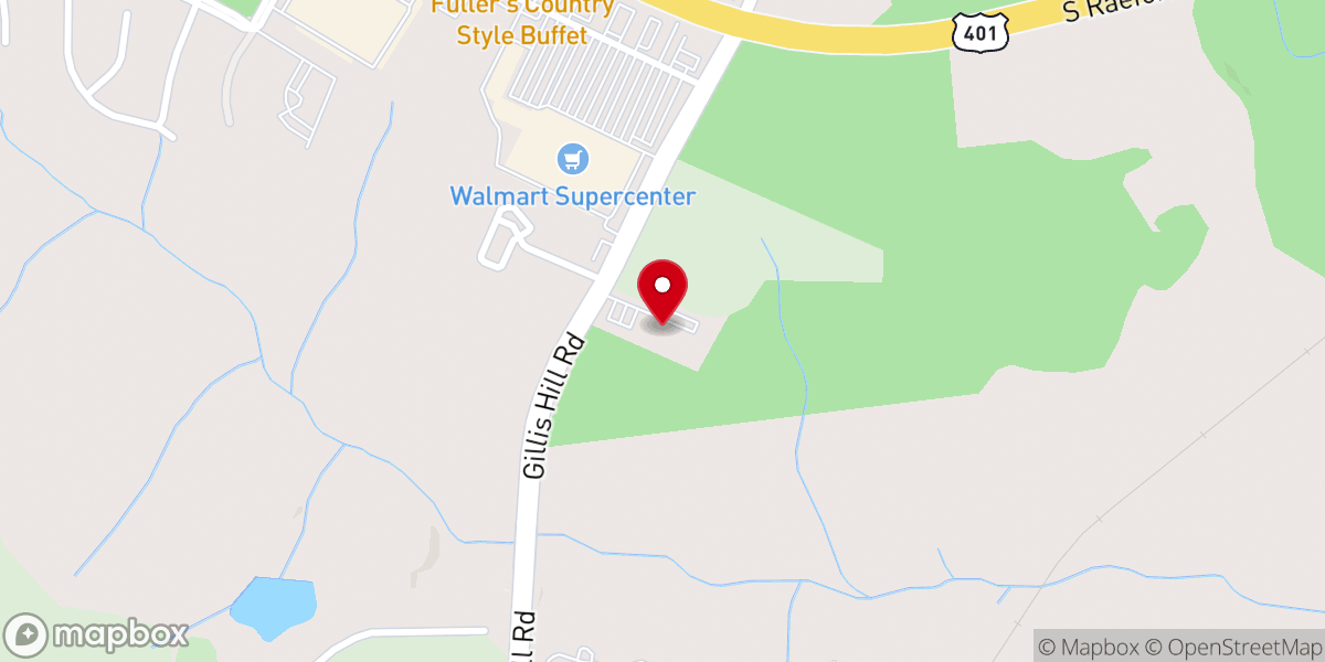 Map showing location of West Fayetteville Baptist Church