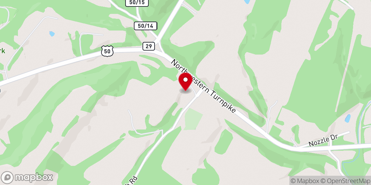 Map showing location of Tear Coat Church