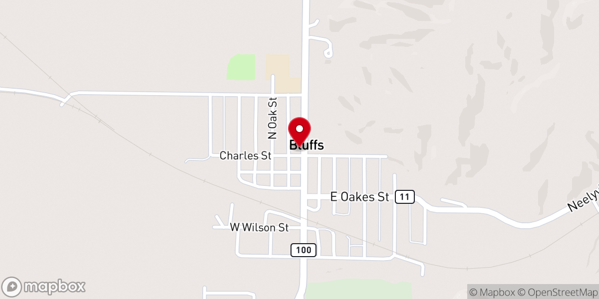Map showing location of Bluffs United Methodist Church Prsng