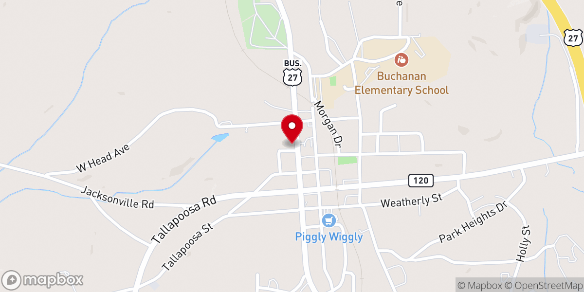 Map showing location of Polk-Haralson Baptist Association