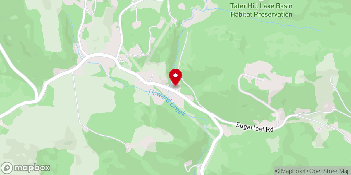 Map showing location of Rich Mountain Baptist Church