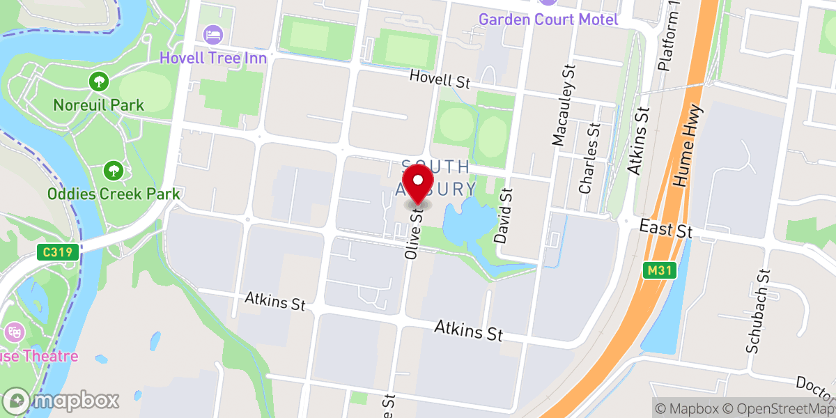 Map showing location of St David's Uniting Church