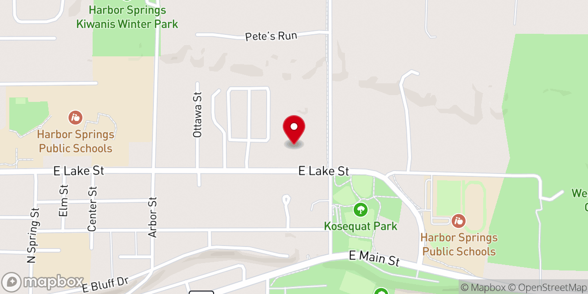 Map showing location of Harbor Springs Wesleyan Church