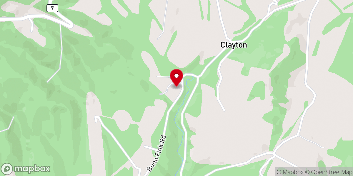 Map showing location of Clayton Missionary Baptist Church