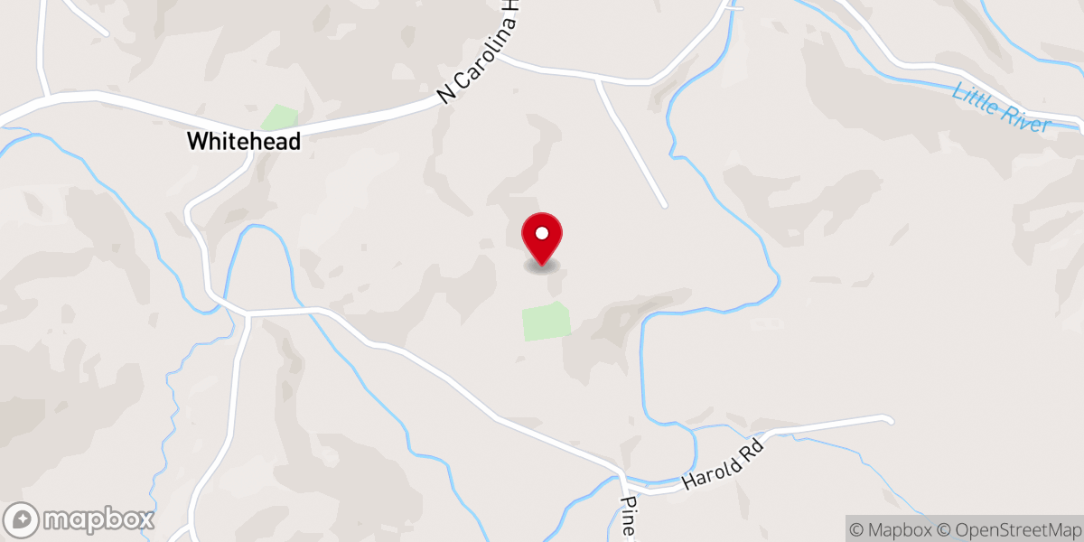 Map showing location of Whitehead Union Baptist Church