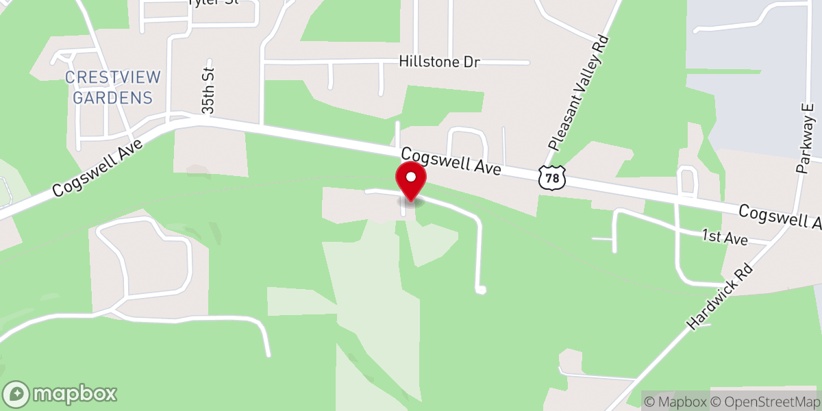 Map showing location of Pell City reformed Baptist Church