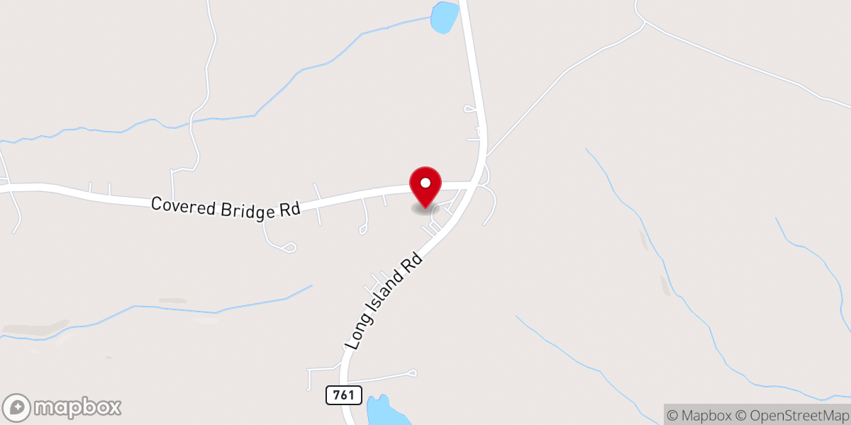 Map showing location of Hills Creek Baptist Church