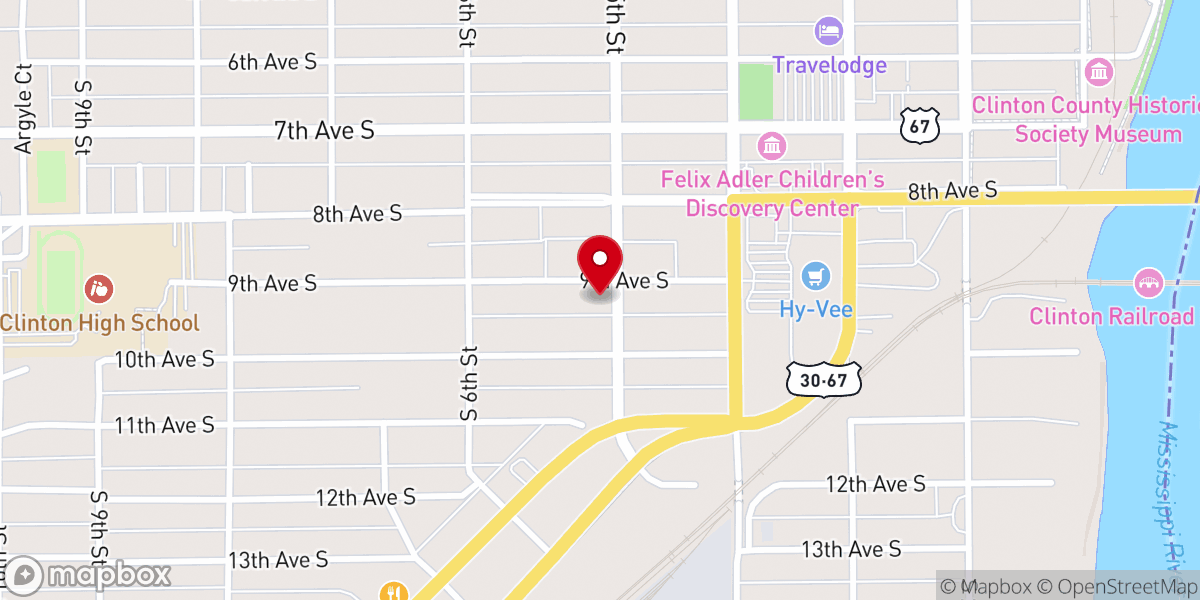 Map showing location of Victory Center Ministries