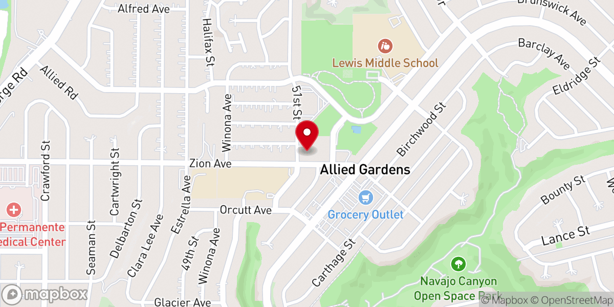 Map showing location of Ascension Lutheran Church