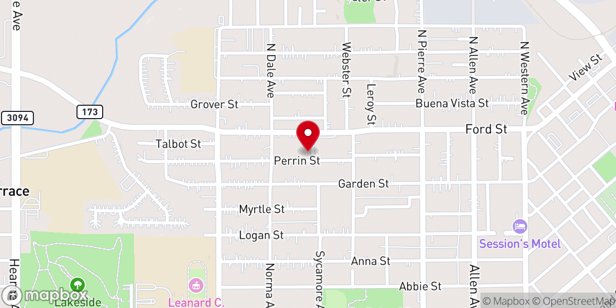 Map showing location of Word of Faith Church