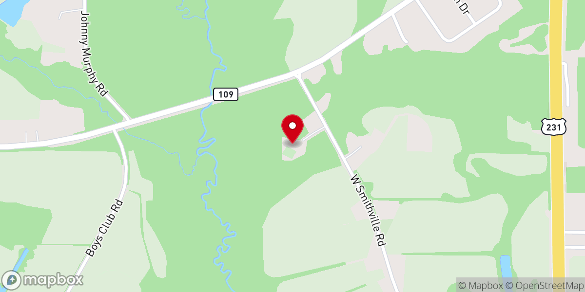 Map showing location of Smithville Missionary Baptist Church