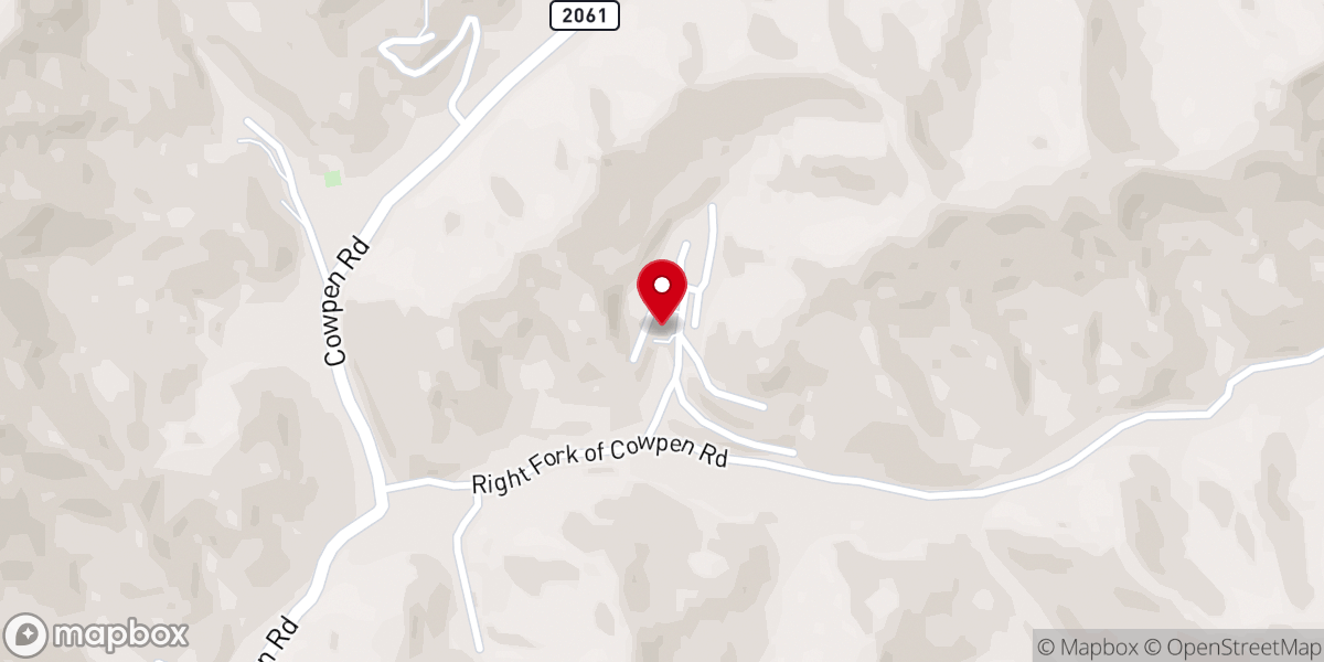 Map showing location of Cowpen Freewill Baptist Church