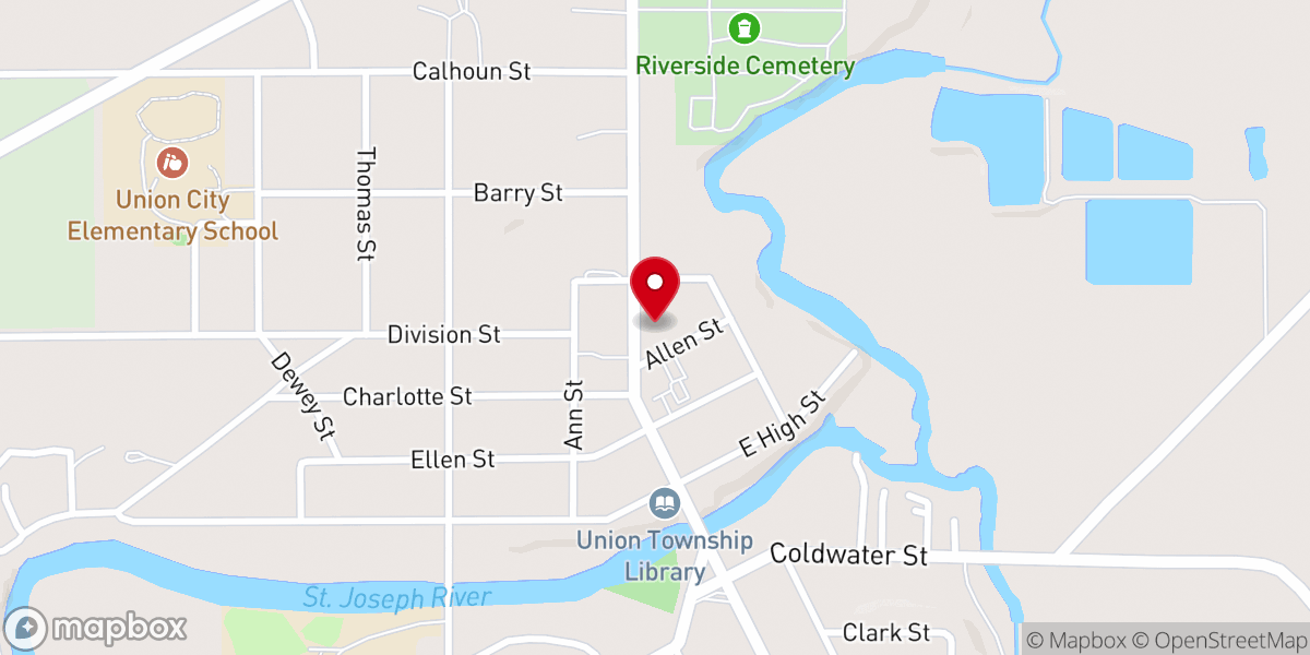 Map showing location of First Congregational Church