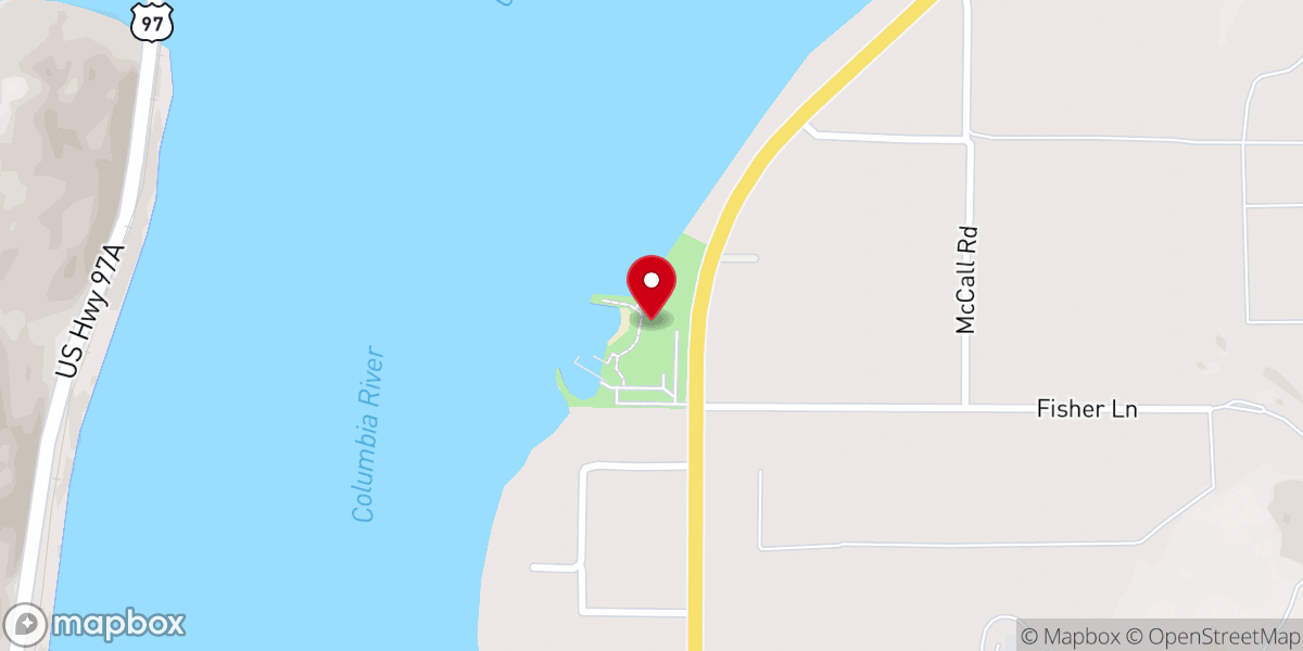 Map showing location of Orondo River Park