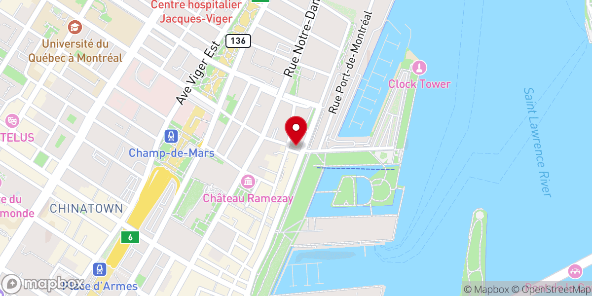 Map showing location of Notre-Dame-de-Bon-Secours Chapel