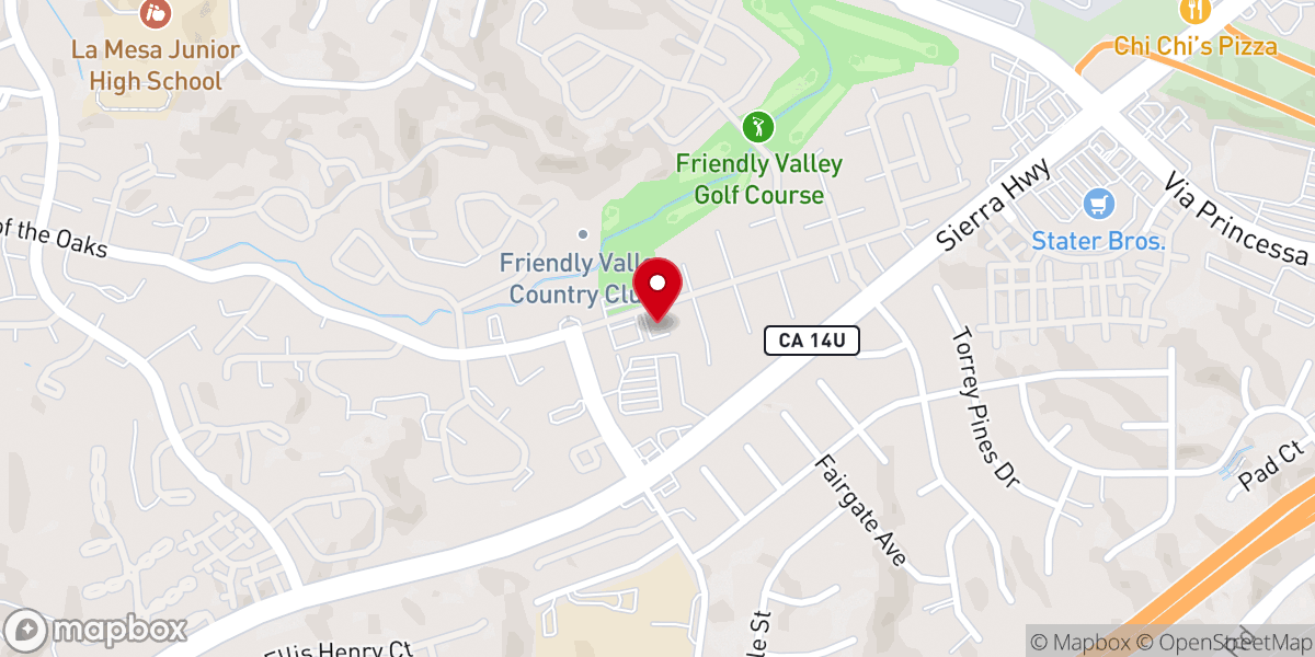 Map showing location of Friendly Valley Community Church