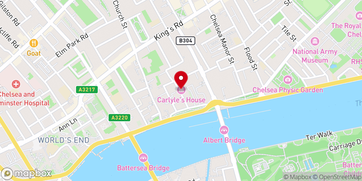 Map showing location of National Trust - Carlyle's House