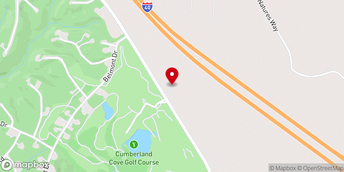 Map showing location of Cumberland Cove Baptist Church