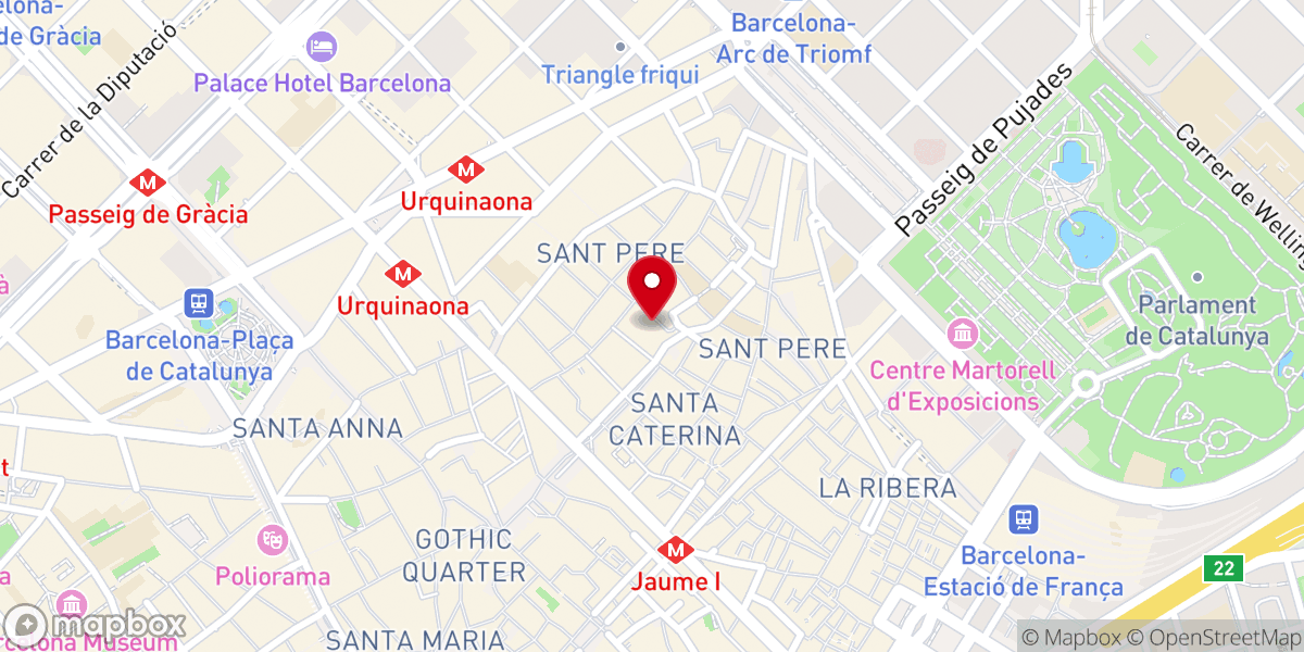 Map showing location of Iglesia Renacer en Cristo Barcelona