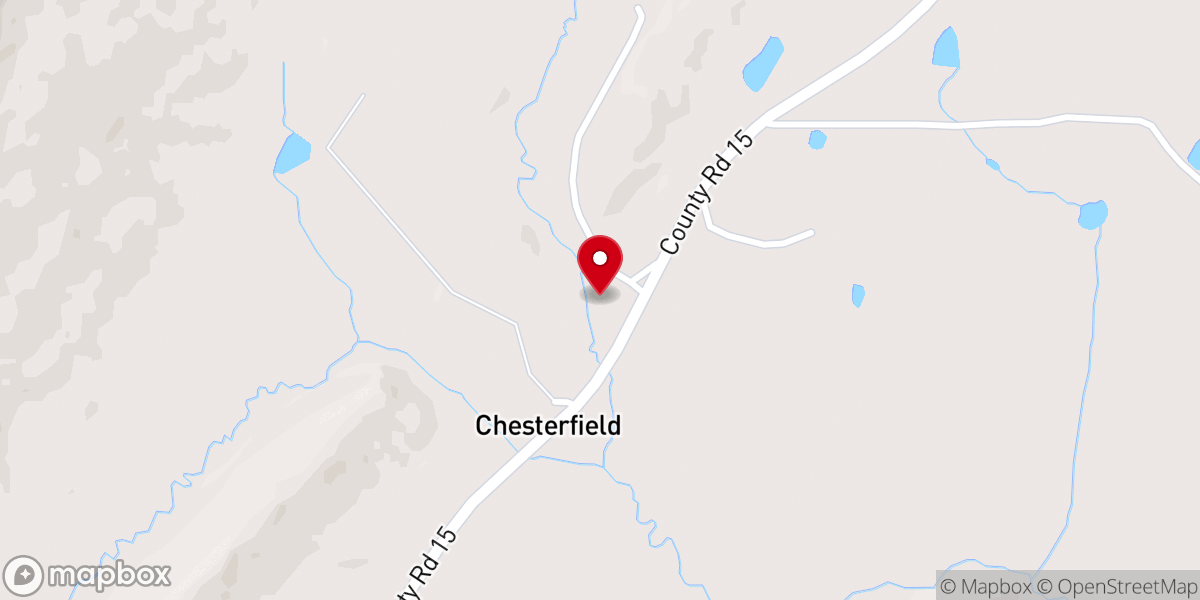 Map showing location of Chesterfield Baptist Church