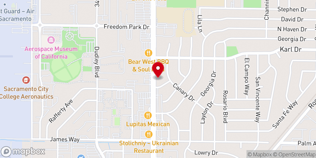 Map showing location of Feeding Gods Children church