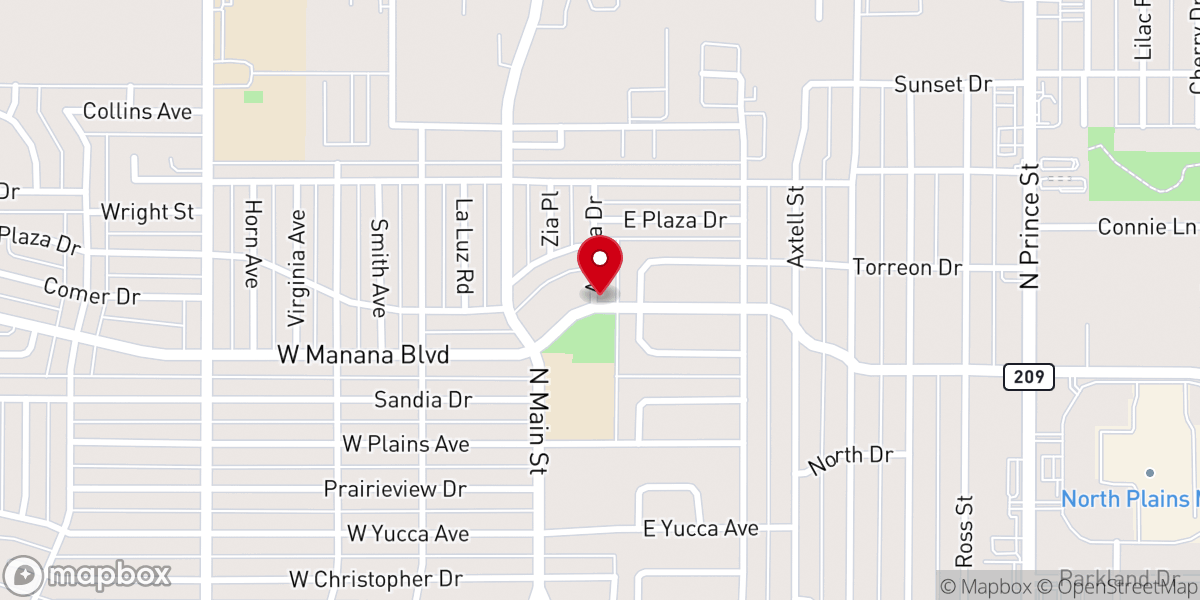 Map showing location of Clovis Church of the Brethren
