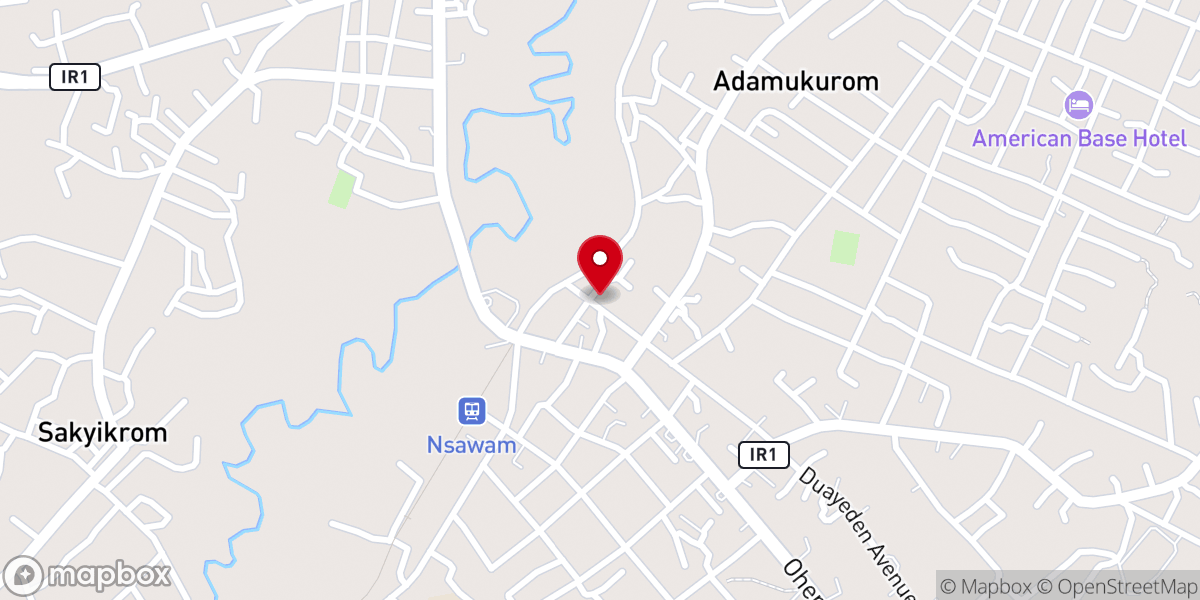 Map showing location of Anglican Church