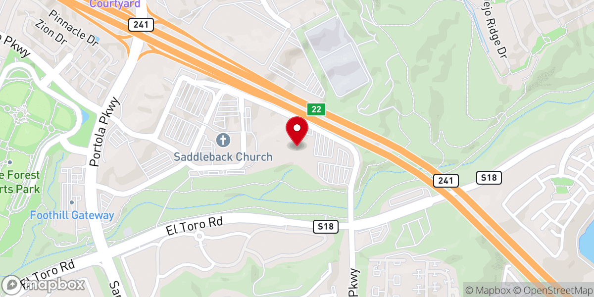 Map showing location of Saddleback Church