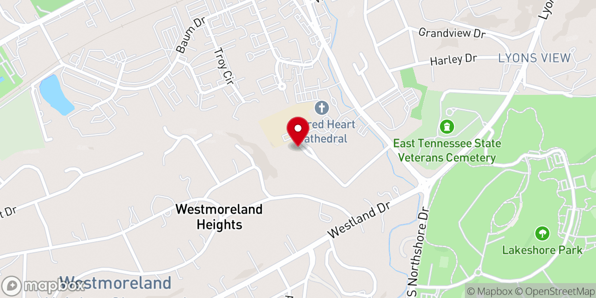 Map showing location of Tennessee Cooperative Baptist Fellowship