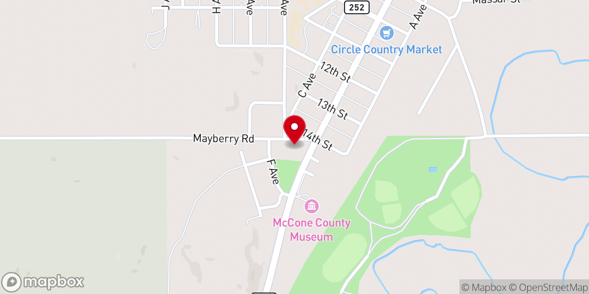 Map showing location of New Hope Lutheran Church