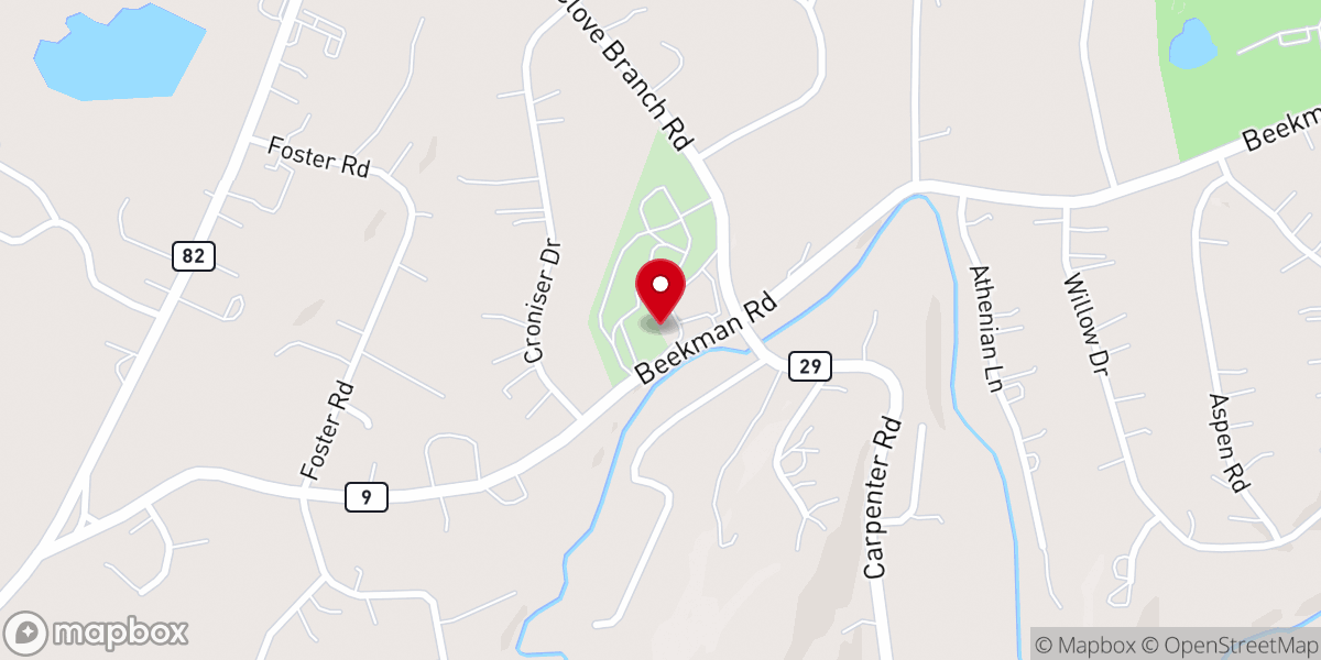 Map showing location of Hopewell Reformed Church