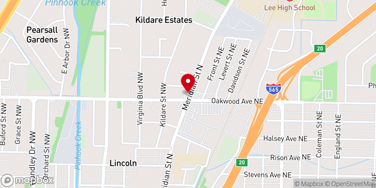Map showing location of Wesley Methodist Church