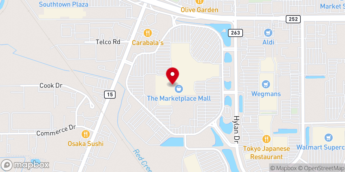 Map showing location of Word of Life Christian Fellowship of Rochester