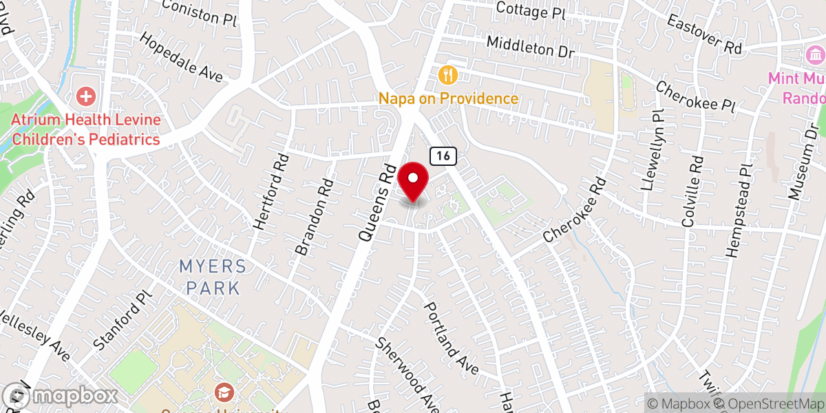Map showing location of Westminster Presbyterian Church