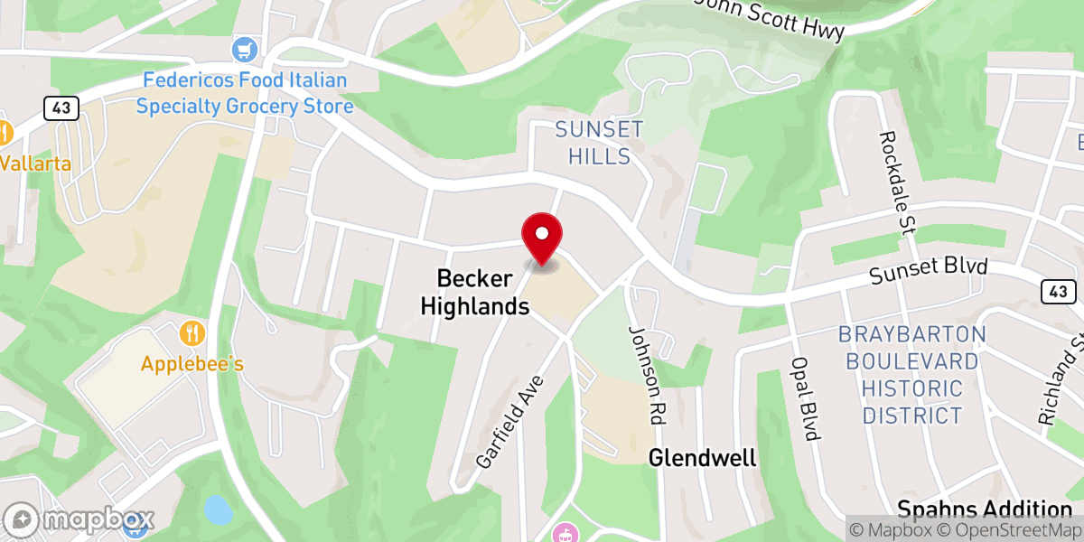 Map showing location of Holy Rosary Catholic Church
