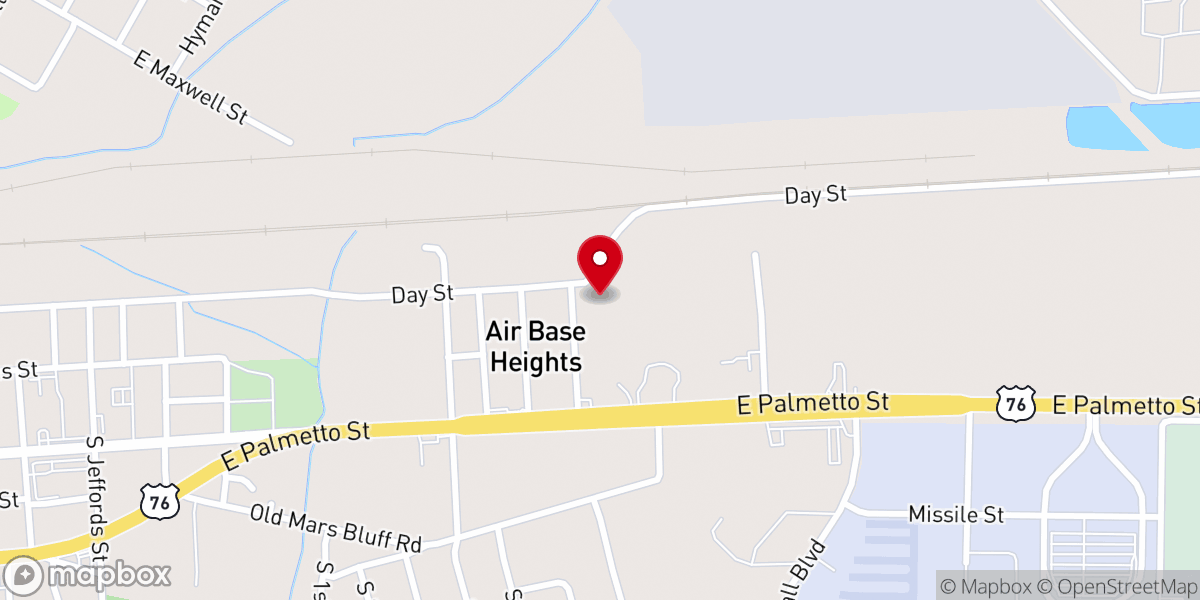 Map showing location of East Florence Church