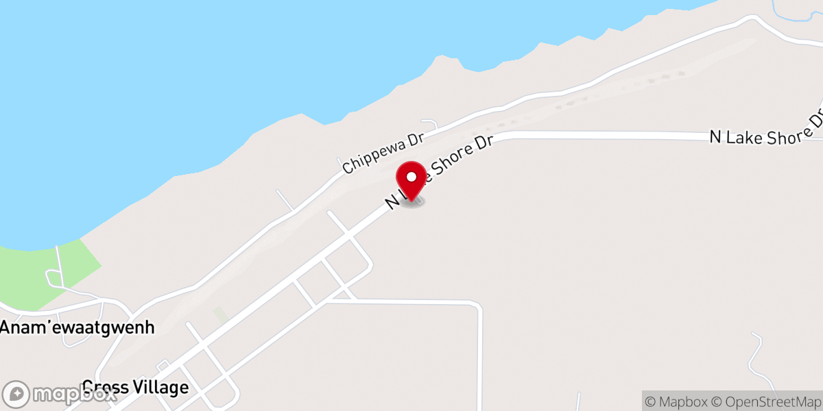 Map showing location of Holy Cross Catholic Church, Cross Village
