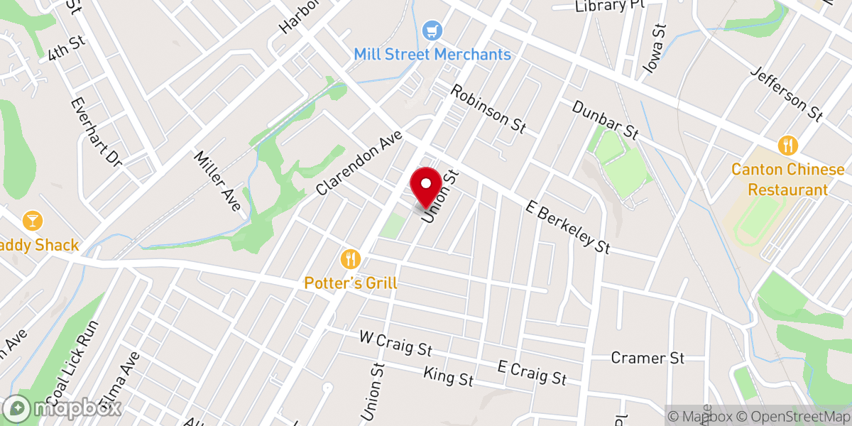 Map showing location of Covenant Baptist Church of Uniontown