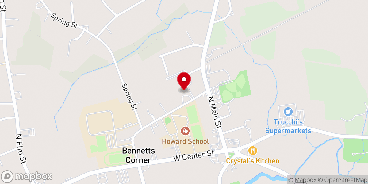 Map showing location of The First Church of West Bridgewater