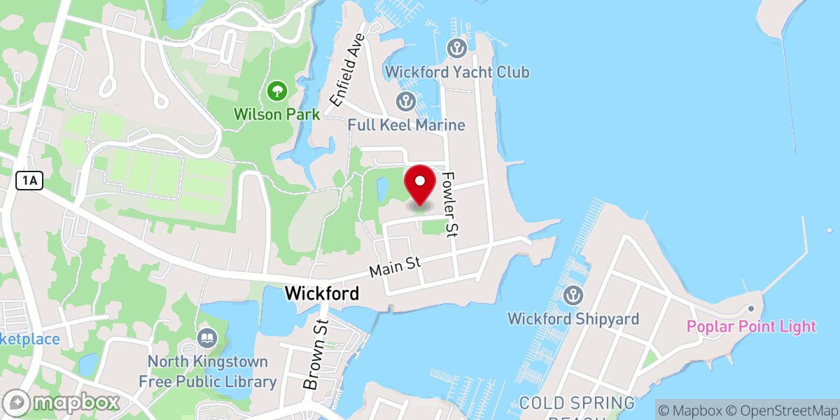 Map showing location of Old Narragansett Church