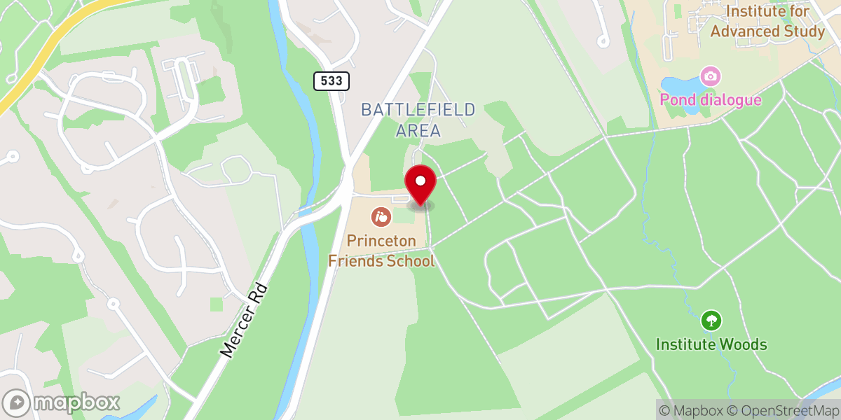 Map showing location of Princeton Friends Meeting