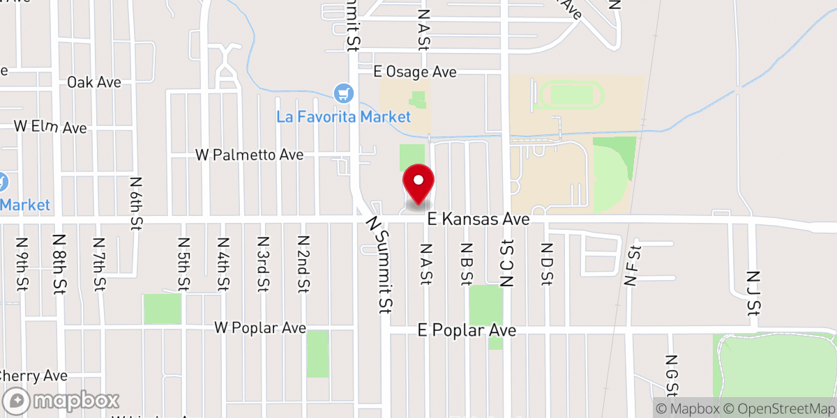 Map showing location of Ark City Christian Academy